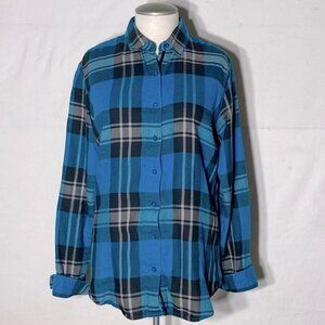 KUHL Blue Plaid Button up Shirt M